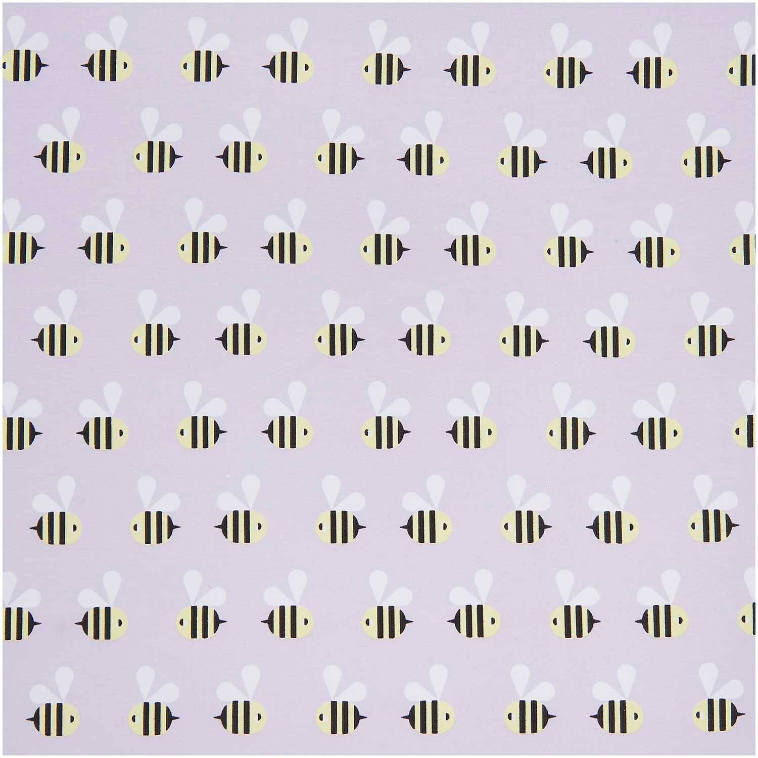 Rico Design Meterware Jersey bedruckt Bienen flieder