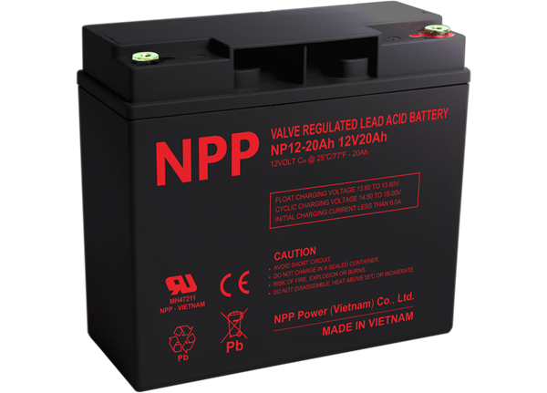 NPP Power AGM Blybatteri 12V 20Ah.
