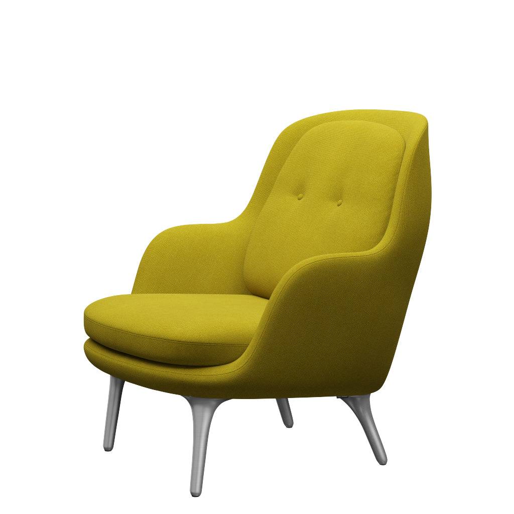 Fri Lænestol m. stel i aluminium fra Fritz Hansen Hallingdal - 420 Yellow/Green - Jacobsen Plus