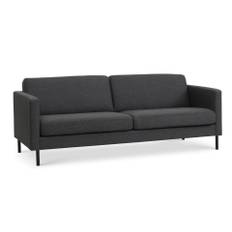 Ask 3 pers. sofa - antracitgrå polyester stof og sort metal