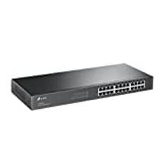 TP-Link TL-SG1024 24 Port Gigabit Netzwerk Switch ( 19 Zoll Rack-Montage, 24*RJ-45 LAN Ports, Metallgehäuse, , unmanaged, Plug-und-Play, Lifetime-Garantie)schwarz