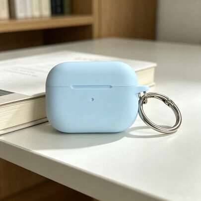 1 st enfärgat silikonfodral för hörlurar, kompatibelt med Air Po D, silikon-skyddshölje i ett stycke - Ljusblå (Apple AirPods 1/2,Apple AirPods Pro,Apple AirPods 3,Apple AirPods Pro 2,Apple AirPods 4,AirPods Pro3)