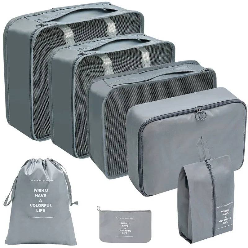 Premium Travel Packing Cubes Organizer Set - 7 pcs grey / GERMANY