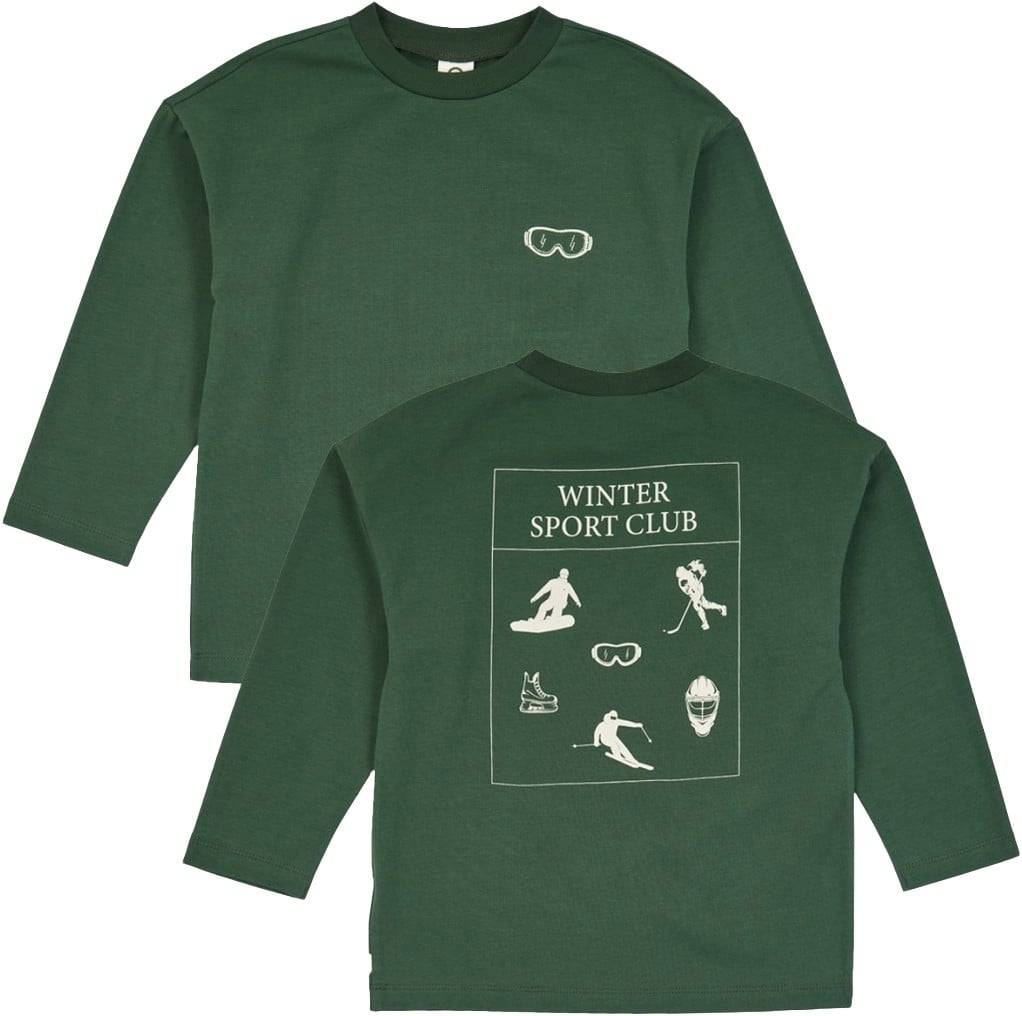 Müsli by Green Cotton Superfan Printed L/S T Stl. 128 cm unisex - Koftor Från Magasin - Forest Green (128 cm)