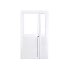 Plast Dobbeltdør - ½ Glas ½ Panel 151 x 198 Højre Ud (HU)