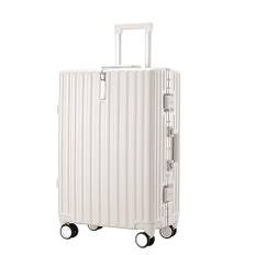 LZDLNB Resväska bagage stor kapacitet förvaring resväska lätt abs bagage 4 universella hjul hård boarding bagage resväska med hjul, vit, 24 inches