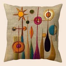 1 st. retro medeltida atomär rymdålder abstrakt tryckmönster örngott, utan broderi, mjukt och bekvämt, polyestermaterial, lämplig för bilar, hem, vard - Multifärgad (40*40,45*45,60*60,50*50,55*55)