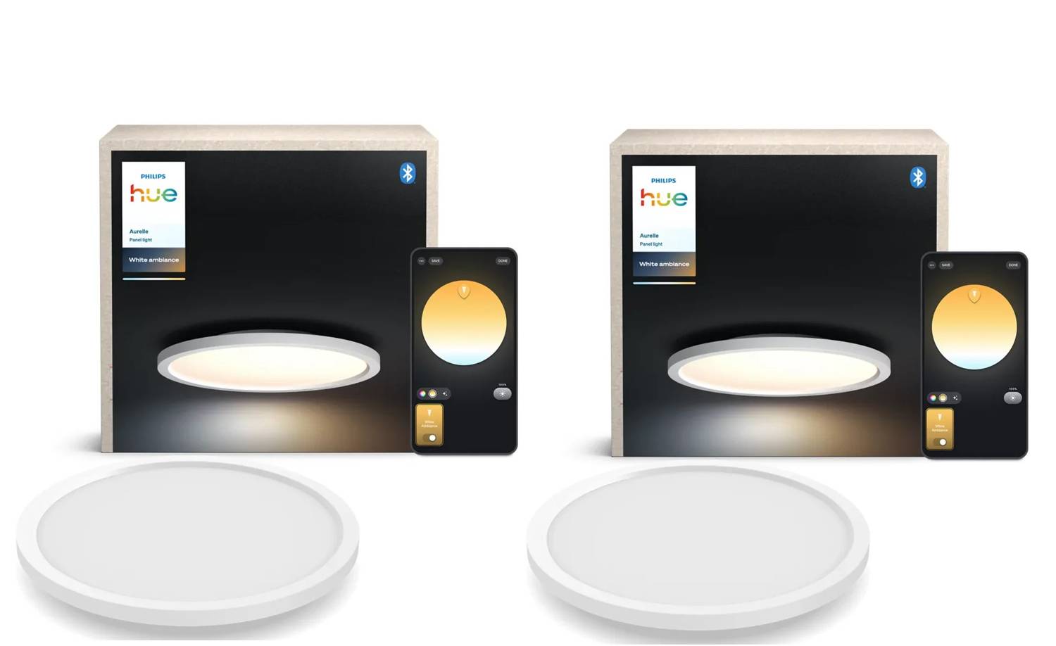 Philips Hue Aurelle Rund Taklampa – 2-pack White