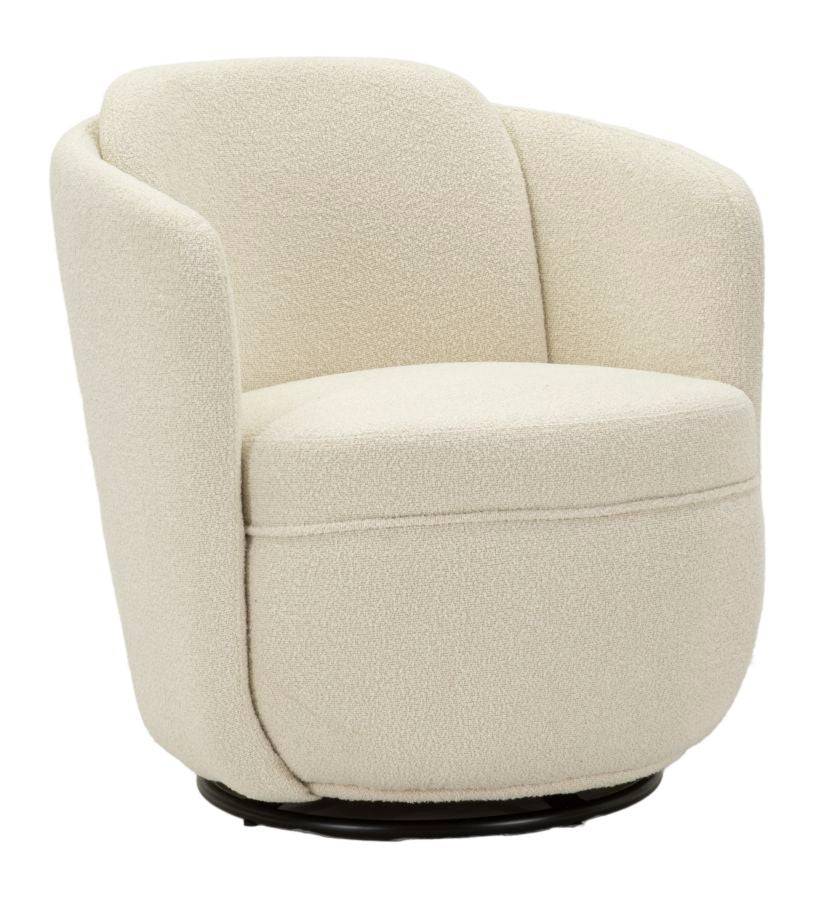 Lænetol i creme, polyester - 70x72x75, 44x5 cm