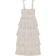 Ganni Pleated Georgette Strap Smock Midi Dam Midiklänningar Stl. 46 - Från Magasin - Tofu (46)