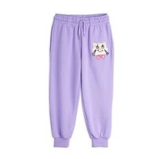 Mini Rodini GOTS Cat With Bowtie Chenille Mjukisbyxor Purple  Purple 80/86 cm  Lila  80/86 cm  kvinna