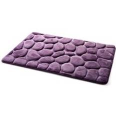 Badrumsmatta minne skum matta korall fleece mattor som halkfria sten flanell pad golv matta set madrass för badrum inredning - Lila