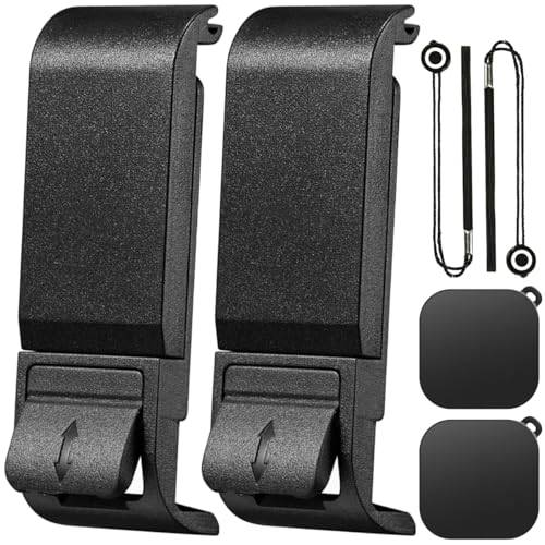 ZHUROUPU 2 st sidodörrskydd, ersättning för GoPro Hero 9 10 11 12 svart, utbytbart batterisidoöppningshus, dammskydd USB Type-C laddningsport batteriskydd med linsskydd
