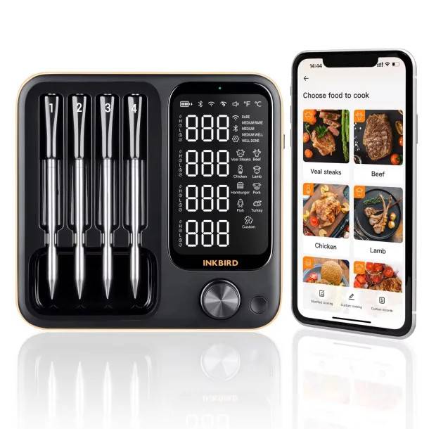 Trådløs termometer - 4 følere - bluetooth & wifi - INKBIRD