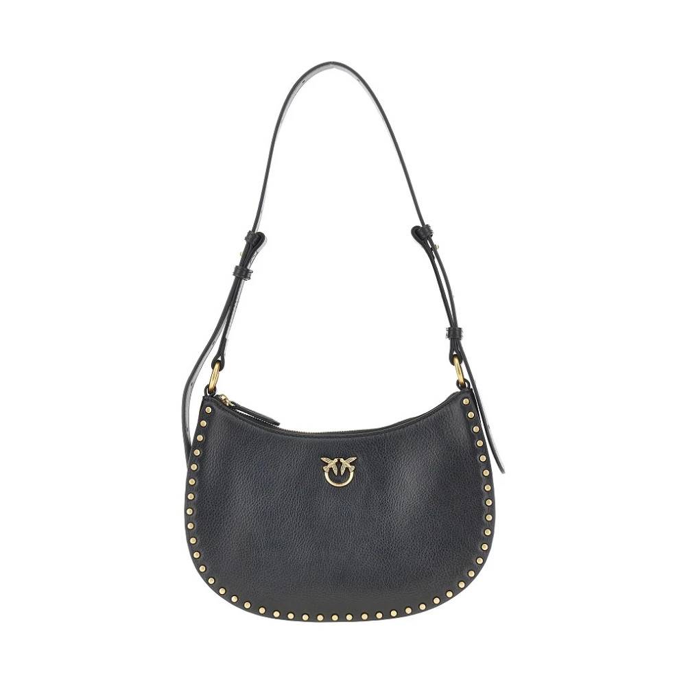 PINKO Mini Half Moon Skuldertaske - Tasker - Dame - Sort - ONE SIZE - Uld