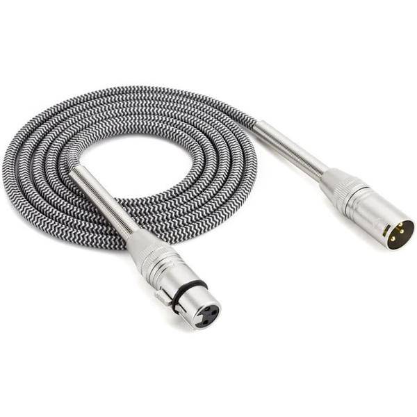 Silver XLR Hane till Hona Mikrofonkabel för Mixer Förstärkare Högtalare - 3/5/10M Alternativ 10 m