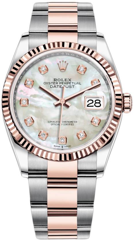 Rolex Damklocka 126231-0022 Datejust 36 Vit/18 karat roséguld Ø36 mm