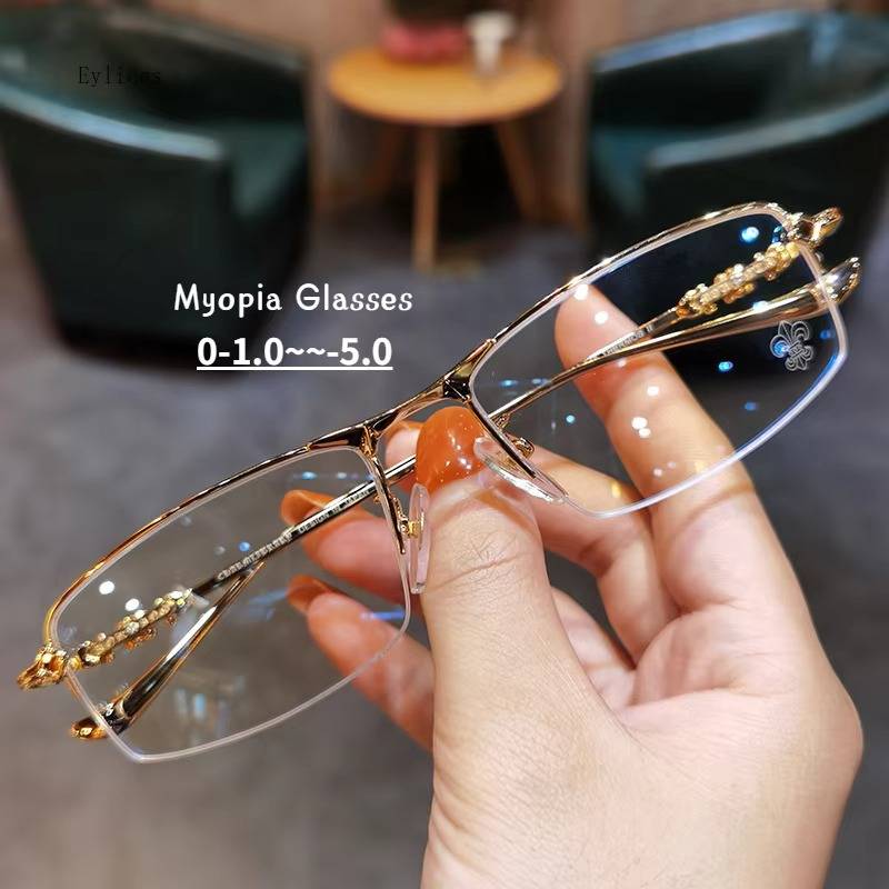 Square Frame Myopia Glasses Office Women Men Anti-blue Light Near Sight Eyeglasses Unisex Goggles Diopters 0 To -5.0