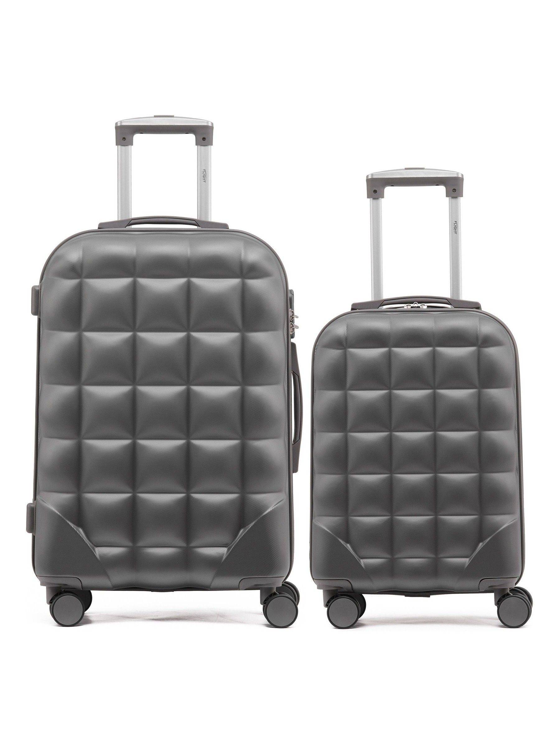 Flight Knight Flight Knight Black Medium & Large Check-In Hold Luggage Bubble Hardcase Travel Suitcases Set of 2