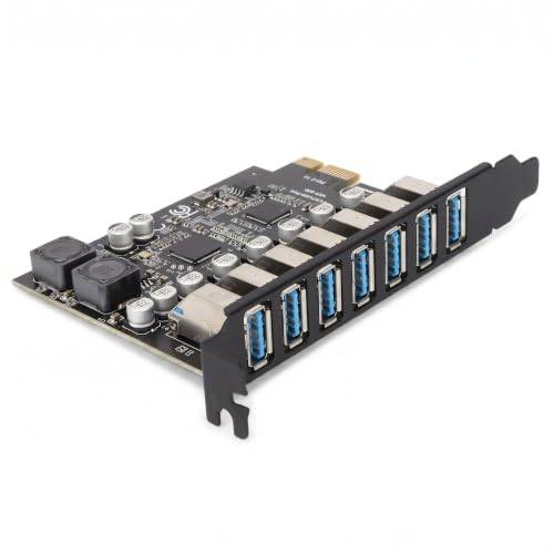 7 Portar PCI-E Till USB 3.2 HUB, PCIE-expansionskort, 5 Gbps Extern Styrenhet PCI Express Extender Adapter Card för Skrivbordet XP, 7, 8, 10,11