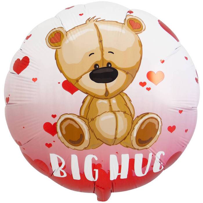 "Big Hug" Folie Ballon Med Bjørn- 45 cm.