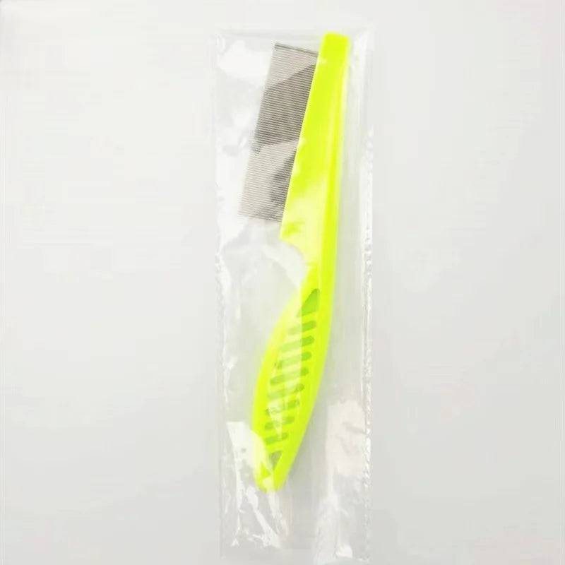 Stainless Steel Flea & Shedding Comb for Dogs & Cats - green / M (M)