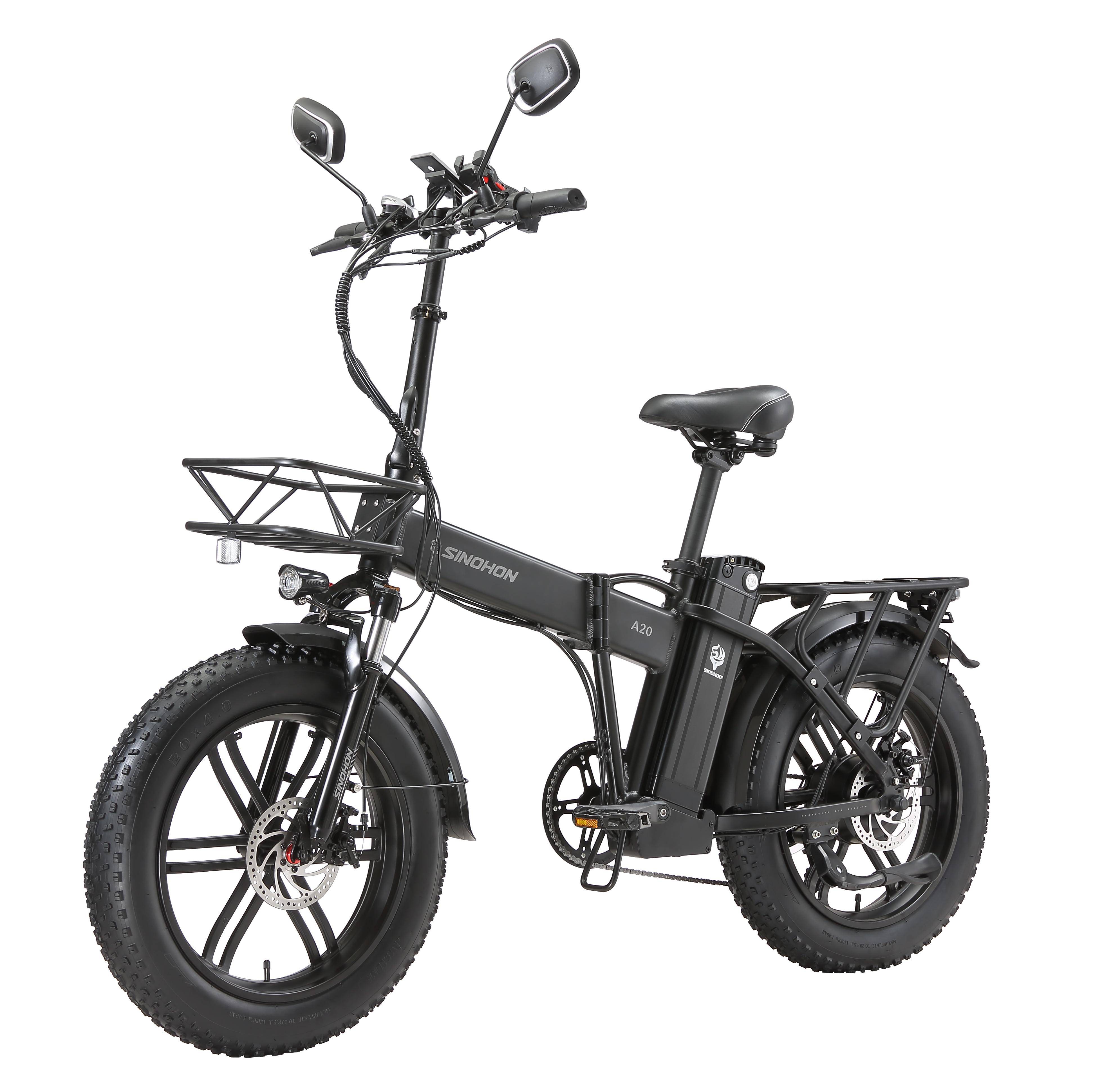 SINOHON A20 Elcykel 500W Högeffektiv Motor 48V15.6Ah Avtagbart Litiumbatteri, Idealisk för Stadspendling Fritidsturer grå