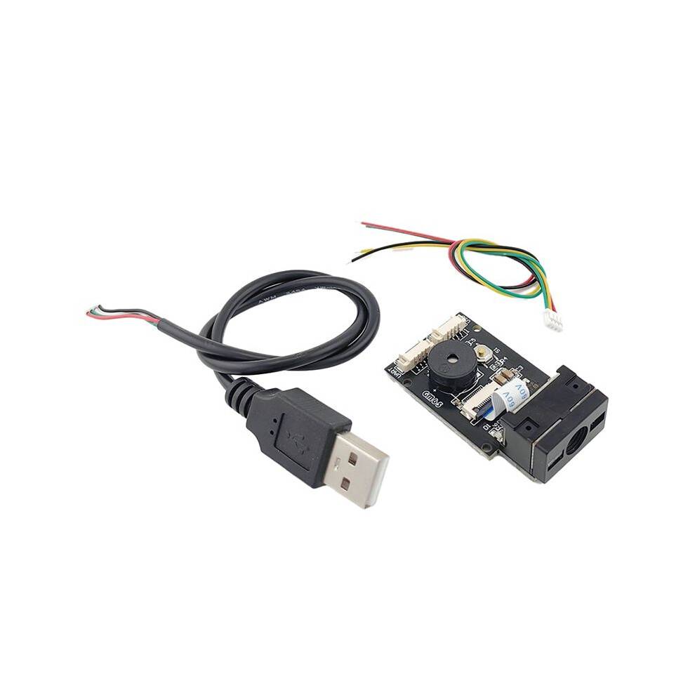 New GM65 USB Wired Barcode Scanner 1D 2D Bar Code Reader QR Code Reader Module CMOS Buzzer for Reminding with Cable UART