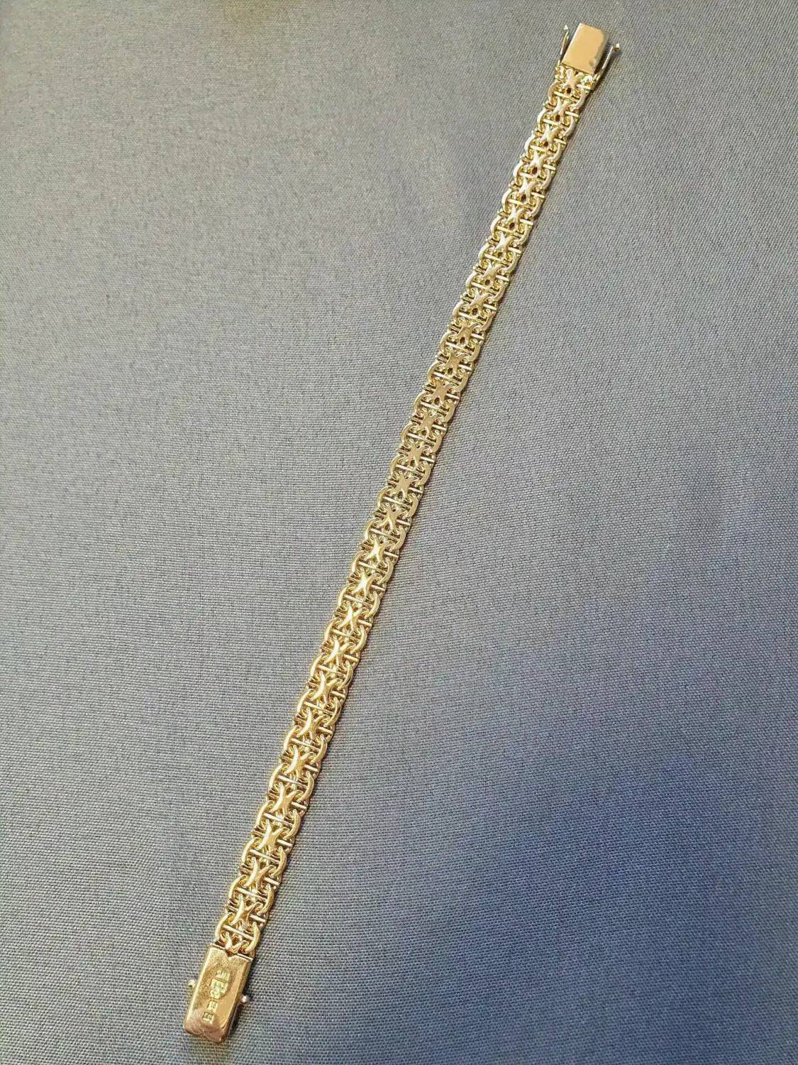 X-länk armband m stav 19,0cm 20,8gr 18K
