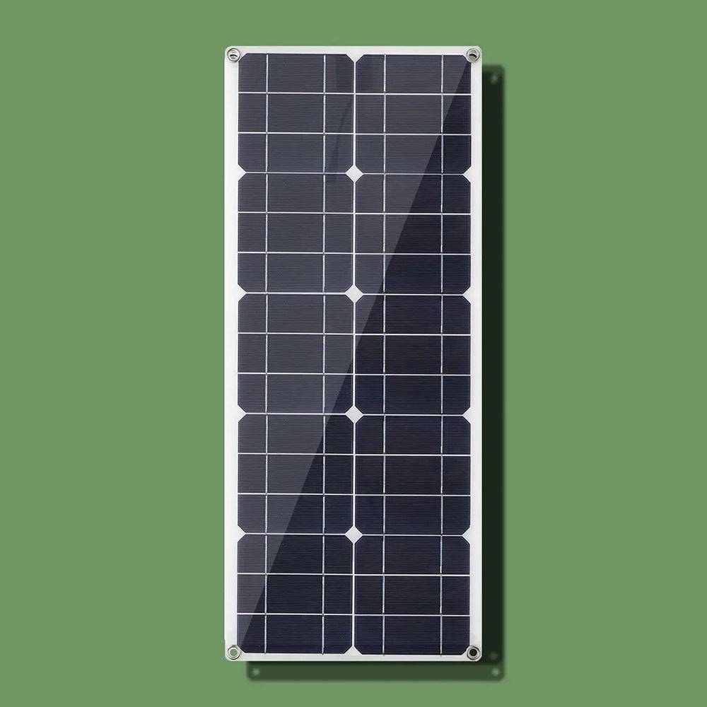 30W 18V Semi-flexible Solar Panel Outdoor Solar Charging Panel USB Phone Charger - Standard with 60A controller