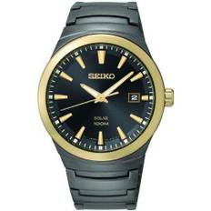 Seiko Solar Black Gold Men&apos;s Watch SNE252P1