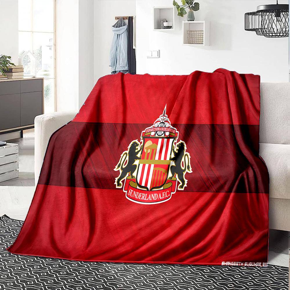 Sunderland fotboll Flanellduk, Mjuk polyester, Modern design, Hela säsongen för camping, resor, presenter till helgdagar eller födelsedagar