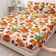 1pc Fitted Sheet, Bedding, Mattress Protector, Bed Cover, Cozy Home Textile, Skin-Friendly, Bed Sheets, Breathable And Anti-Pilling Mattress Protector - Orange - Multi-size