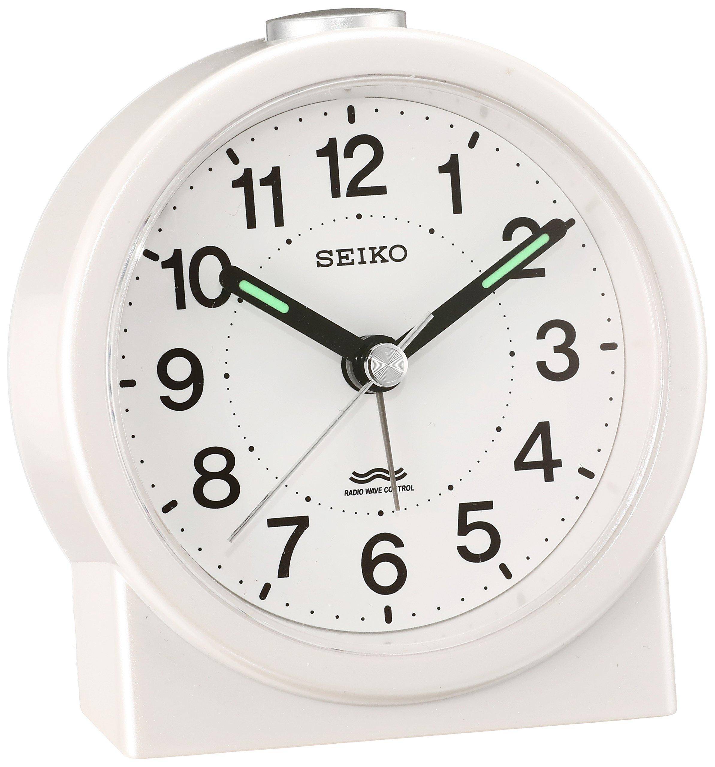 Seiko clock alarm clock radio analog white pearl KR325W SEIKO