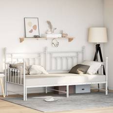 vidaXL Senge & Sengestelle Hvid Metal 100 x 190 cm