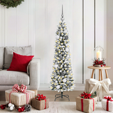 vidaXL Julgran with Decorative String Lights Vit 150 cm PVC