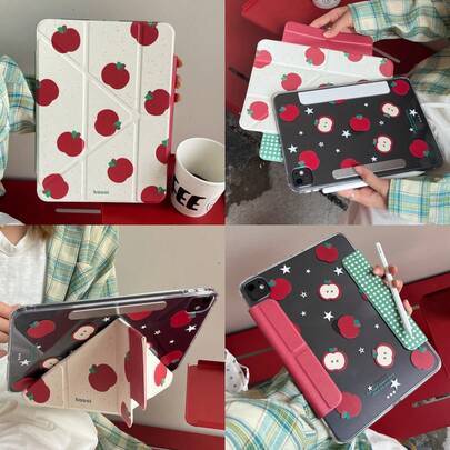 2025 Nytt Splatter Paint-skal i rött, avtagbart, magnetiskt fodral till Pro 11/13, vikbart för iPad Air 10:e generationen, 10,2"/Mini 7, akrylmaterial - Vitt (Multi-size)