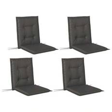 Outsunny set med 4 sittdynor 108 x 50 x 5 cm med remmar, sittdyna för inomhusbruk, sittdyna, bänkdyna för trädgårdsmöbler, sittöverdrag, matstol, mörk