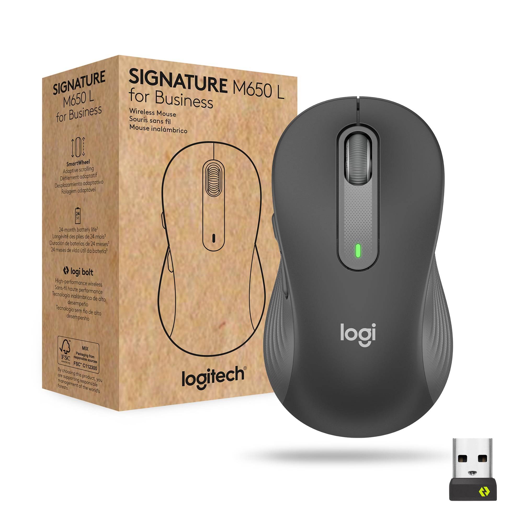 Logitech Signature M650 for Business mus Højre hånd RF trådløs + Bluetooth Optisk 4000 dpi
