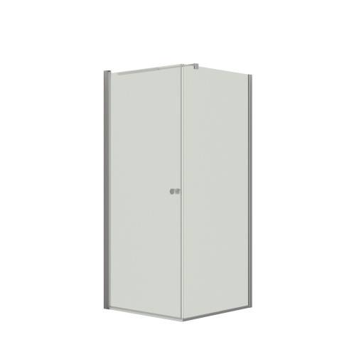 Dansani Match hörndusch, modell A+D, dörr och vägg, 99x99 cm, klart glas, satin profil