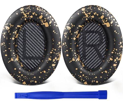 SoloWIT® Professionella Ersättnings öronkuddar för Bose QuietComfort 35 (QC35) & Quiet Comfort 35 II (QC35 II) OVER-EAR-hörlurar, Öronkudde med mjukare läder, ljudisolerings skum, extra tjocklek