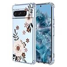 ATISIJIE Fodral för Google Pixel 8pro,målning blommönster klart fodral stötsäkert stötfångare flicka kvinnor telefonskydd Case för Google Pixel 8pro-SJ203