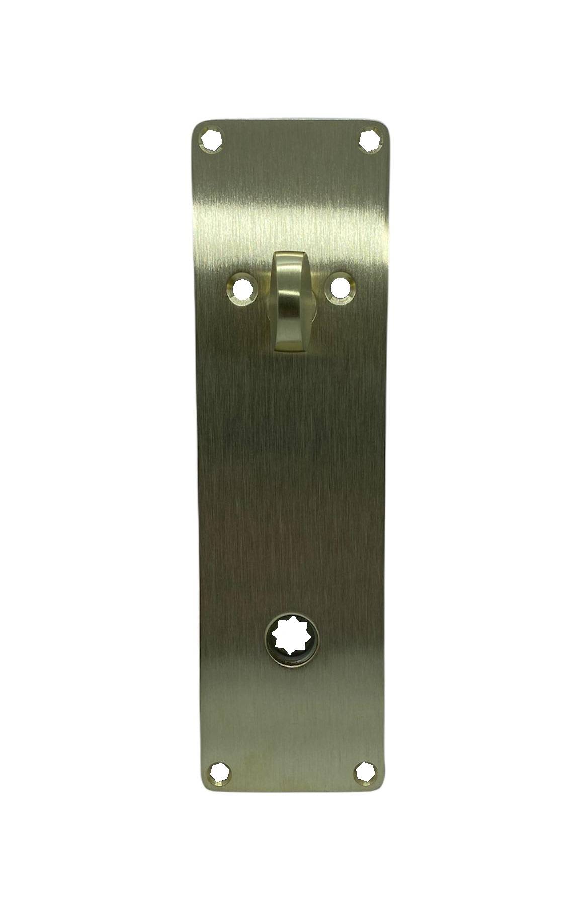 Langskilt til Arne Jacobsen greb i børstet messing med vrider. 17.003650.02.036