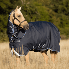 Horseware - Amigo Bravo 12 Plus Regndækken m. hals - 0 gram - Sort/Navy - Navy/Blå/Sort / 100