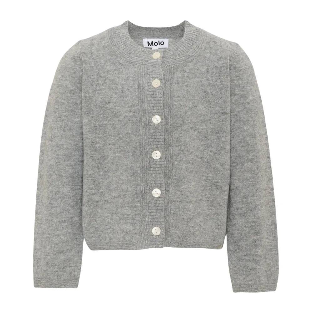 Molo Giovanna Cardigan - Kids - unisex - Grå - 122 CM - Uld