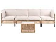 Havesofa med bord 2 personers OMEGANA Lys Beige PE-rattan