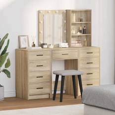 vidaXL Klædeskab med hylde 3 pcs Brun 40 x 41 x 135 cm Konstrueret træ
