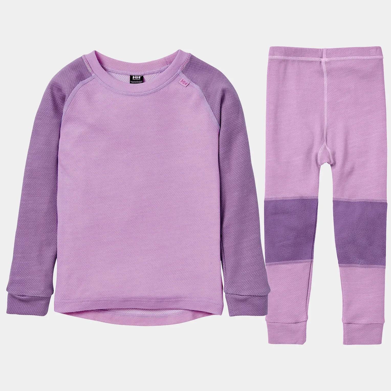 Helly Hansen Kids' HH LIFA® Merino Base Layer Set Skiundertøj Børn - Wisteria Purple - Wisteria Purple / 122 cm / 7 år