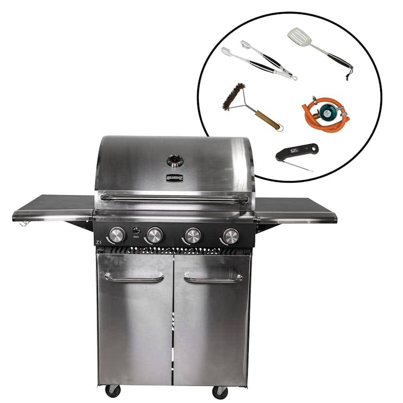 Gasolgrill Bluegaz Z1 Rostfri Paket Med Regulator & Grillset S