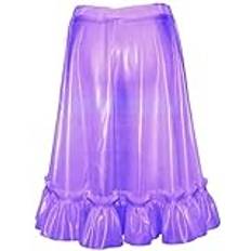 Transparent Lila Sexiga Latex Kjolar Med Rufsar Gummikort,Anpassad Färg,S
